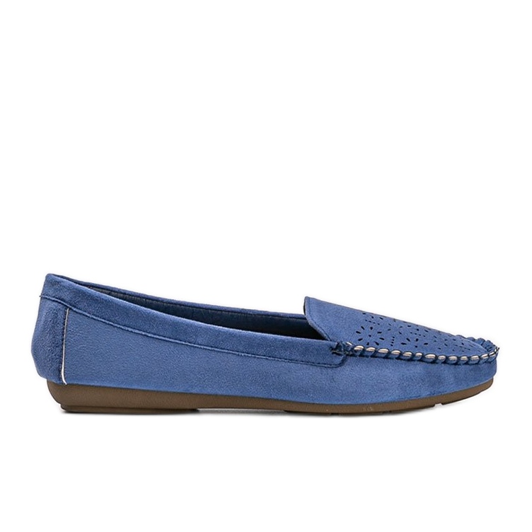 Mocassins bleus à bout ajouré Justine