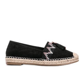 Espadrilles noires à pompons Alyana le noir