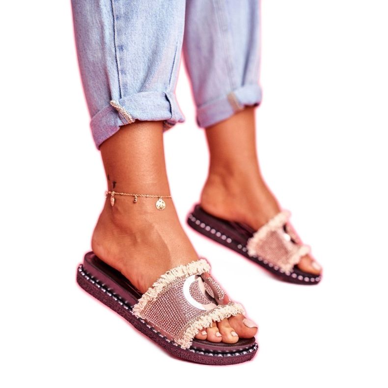 PS1 Chaussons Avec Cristaux Sur La Plateforme Pink Gold Candy Man rose d'or