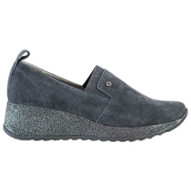 Filippo Chaussures de brocart en cuir gris Filippo Chaussures de brocart en cuir gris