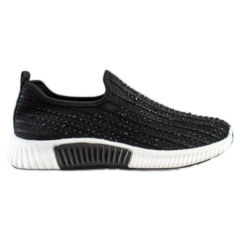 SHELOVET Slipons Avec Cristaux le noir