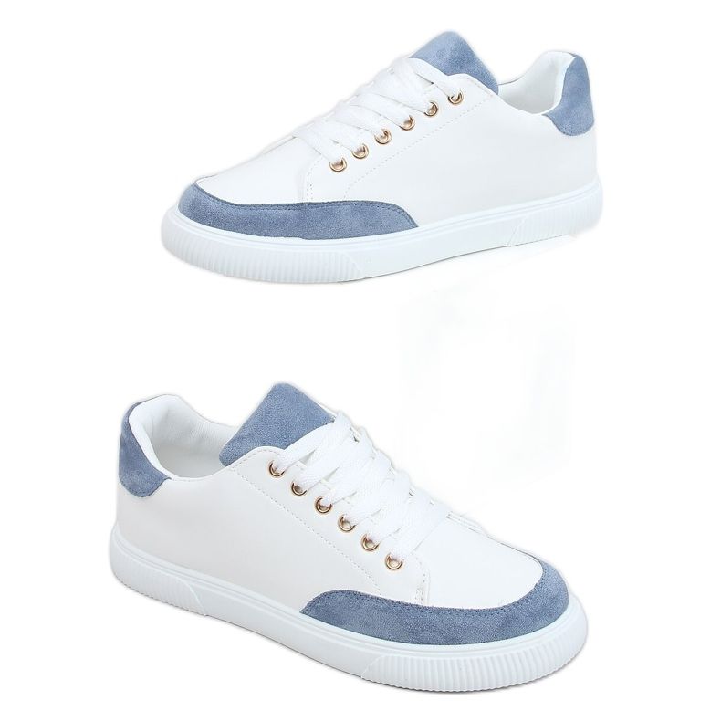 Baskets femme blanches 6110 Bleu