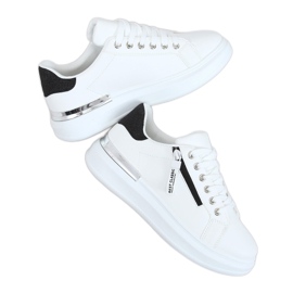 Baskets femme blanches F006 BLANC / NOIR
