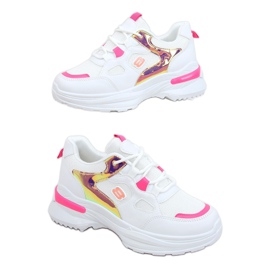 Chaussures de sport femme blanches et roses HX-68 Red