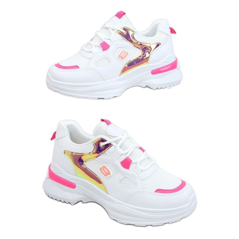 Chaussures de sport femme blanches et roses HX-68 Red