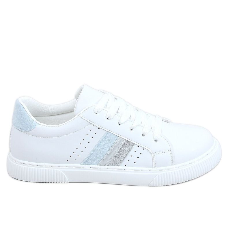 Baskets femme blanches 6111 Bleu