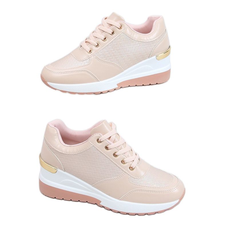 Rose MY-2717 Chaussures de sport roses sur talon compensé caché Rose MY-2717 Chaussures de sport roses sur talon compensé caché