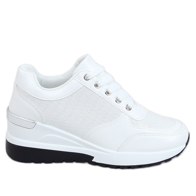 Blanc MY-2717 Chaussures de sport blanches sur un talon compensé caché