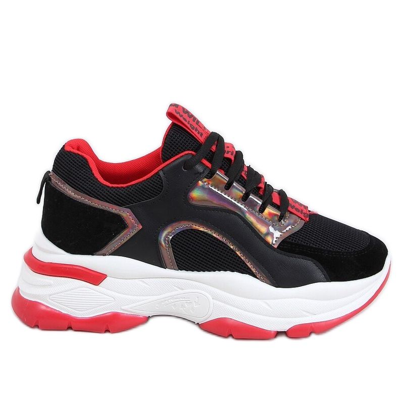 Chaussures de sport noires R12YD518-11 NOIR / ROUGE le noir