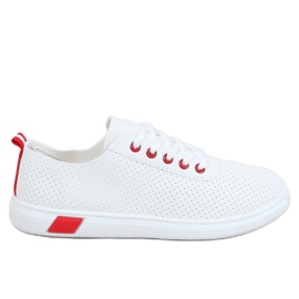 Baskets femme blanches et rouges LA42 Rouge