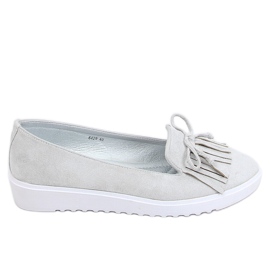 Mocassins gris à franges 6429 Gris Mocassins gris à franges 6429 Gris