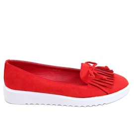 Mocassins rouges à franges 6429 Rouge