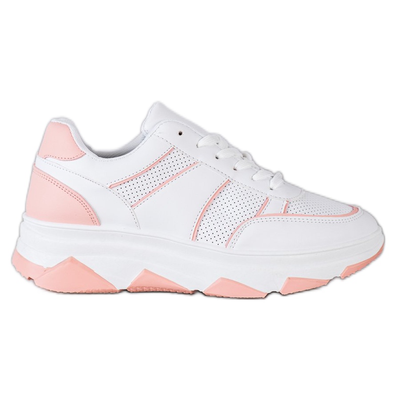 SHELOVET Chaussures de sport décontractées blanche rose