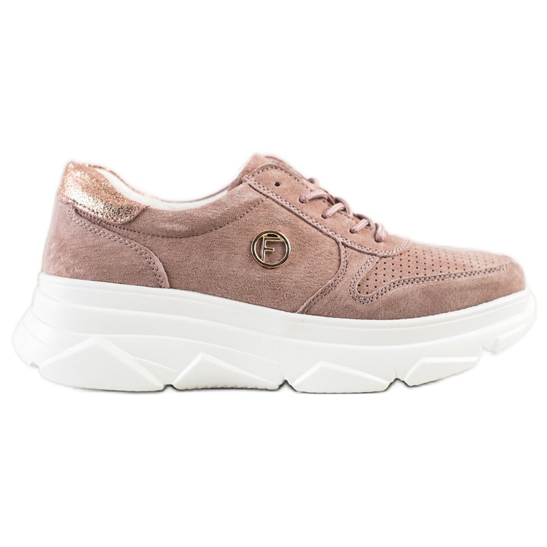 Filippo Baskets en cuir sur la plate-forme brun rose