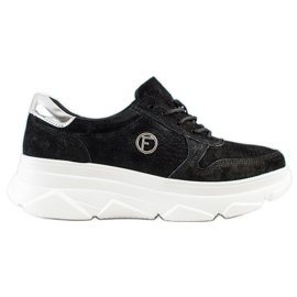 Filippo Baskets en cuir sur la plate-forme le noir