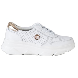 Filippo Baskets en cuir sur la plate-forme blanc