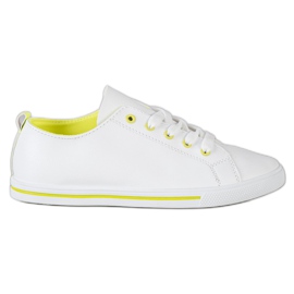 SHELOVET Baskets basses confortables blanc