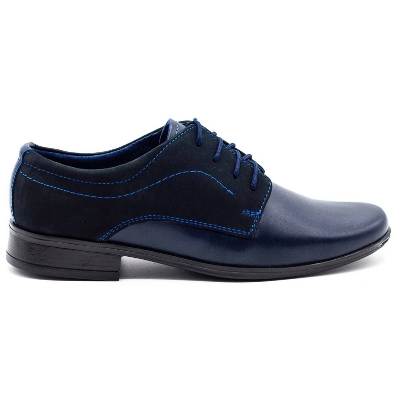 Lukas Chaussures de communion pour enfants J1 bleu marine avec nubuck Lukas Chaussures de communion pour enfants J1 bleu marine avec nubuck