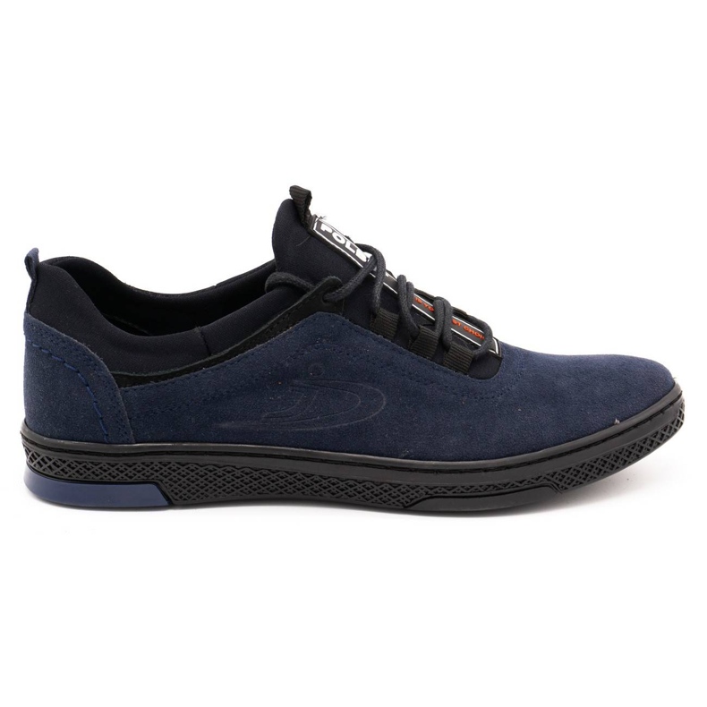 Polbut Chaussures casual homme cuir K24 daim bleu marine