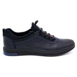 Polbut Chaussures décontractées en cuir pour hommes K24 bleu marine foncé