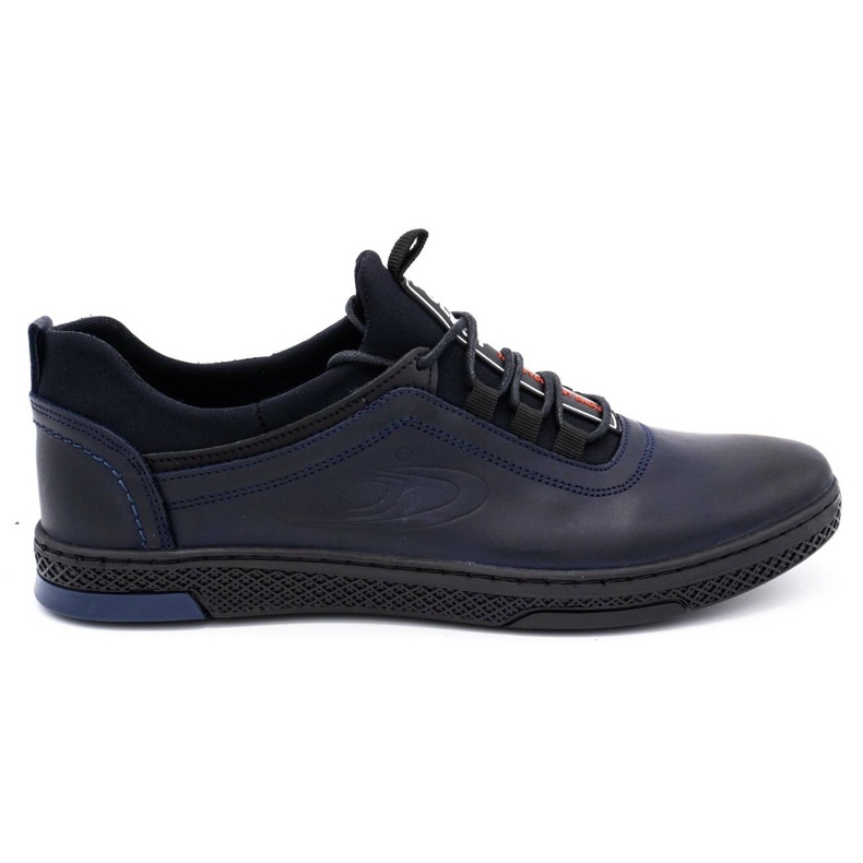 Polbut Chaussures décontractées en cuir pour hommes K24 bleu marine foncé Polbut Chaussures décontractées en cuir pour hommes K24 bleu marine foncé