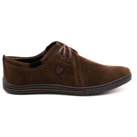 Polbut Chaussures en cuir pour hommes 343 daim marron brun