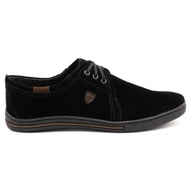 Polbut Chaussures en cuir pour hommes 343 daim noir