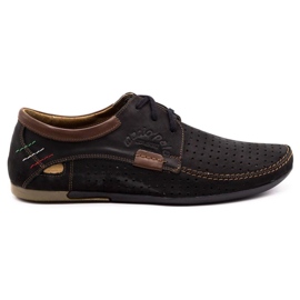 Mario Pala Chaussures ajourées pour hommes 563 noir le noir