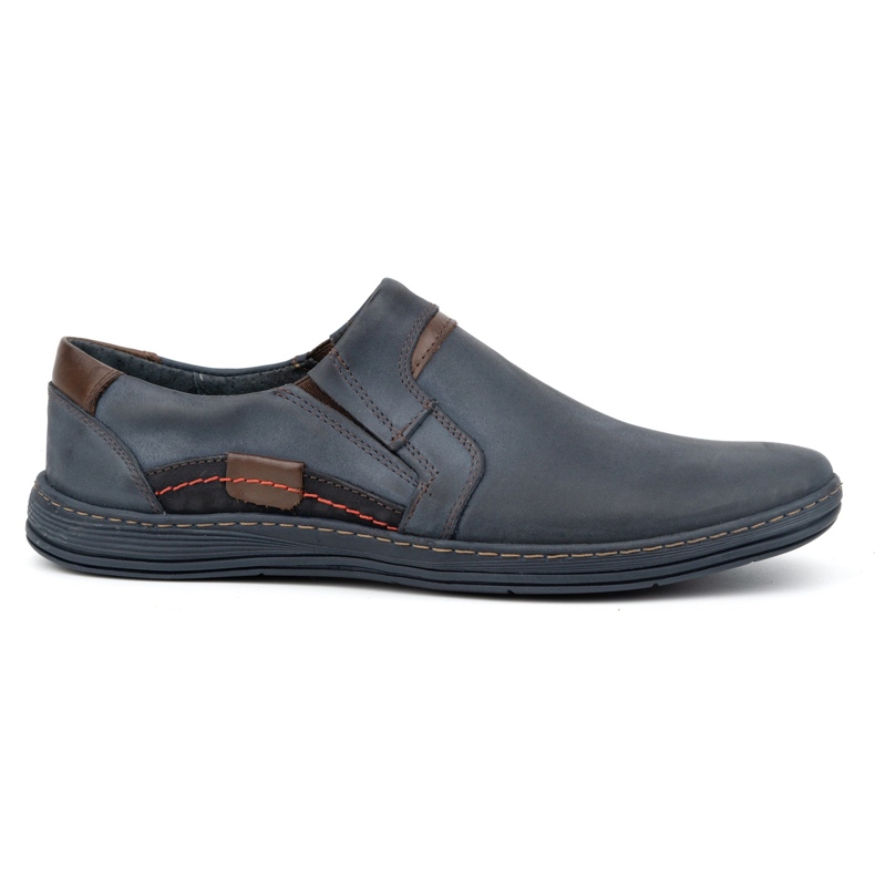 Olivier Mocassins homme cuir 520 bleu marine