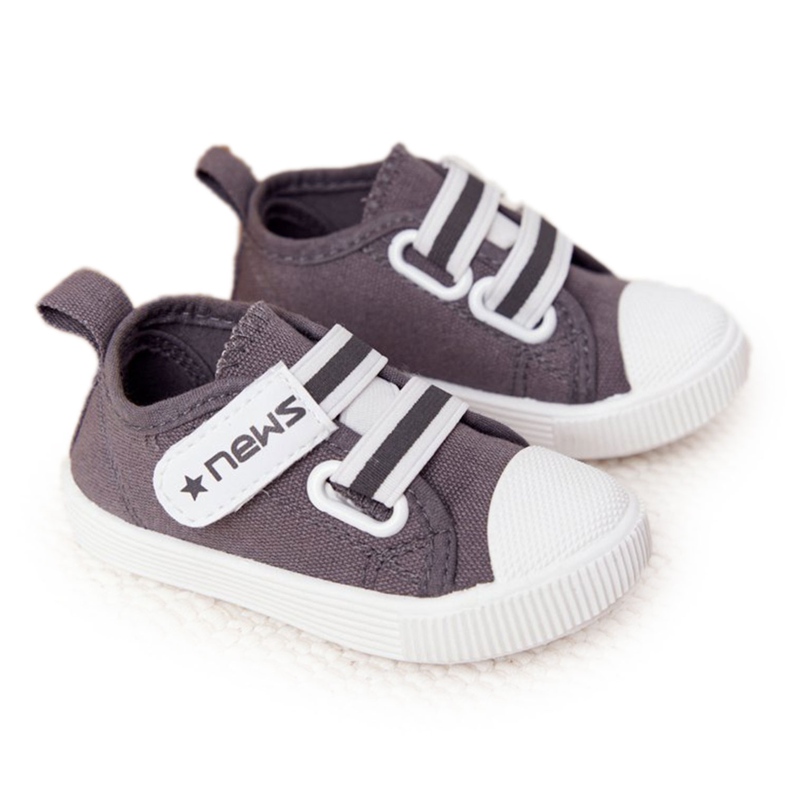 EVE Sneakers Enfant Avec Velcro Gris