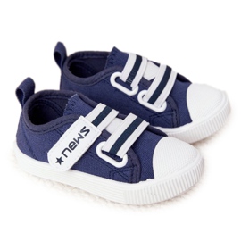 EVE Sneakers Enfant Avec Velcro Bleu Marine