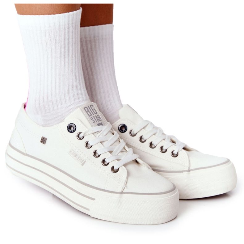 Baskets pour femmes On the Big Star HH274052 Plate-forme blanche