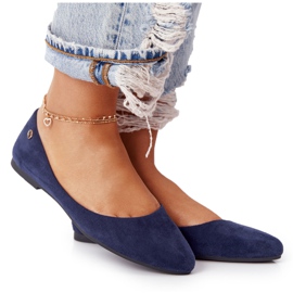 Ballerines en daim Sergio Leone BL622 Bleu marine