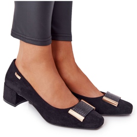 Escarpins en daim à talon Sergio Leone PB142 Noir