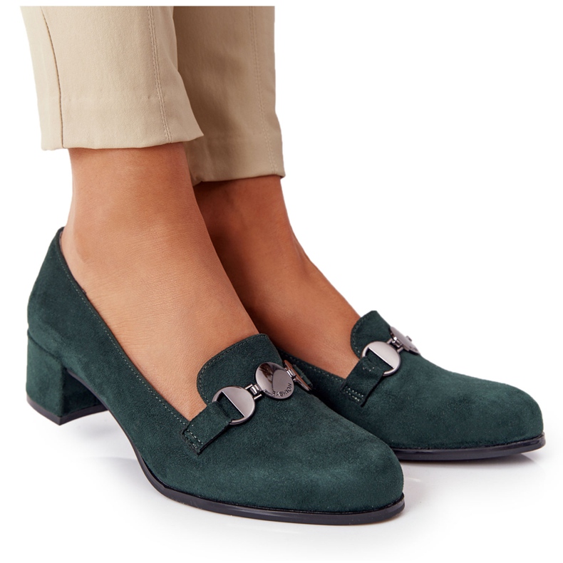 Escarpins en daim à talon Sergio Leone PB148 Vert