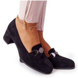 Escarpins en daim à talon Sergio Leone PB148 Noir