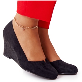 Escarpins En Daim Sur Compensé Sergio Leone PB767 Noir