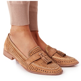 Mocassins Ajourés Sergio Leone MK735 Camel brun multicolore Mocassins Ajourés Sergio Leone MK735 Camel brun multicolore