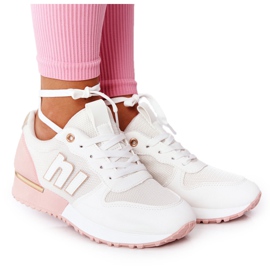 Chaussures de sport femme Sneakers Blanc et Rose Maddie