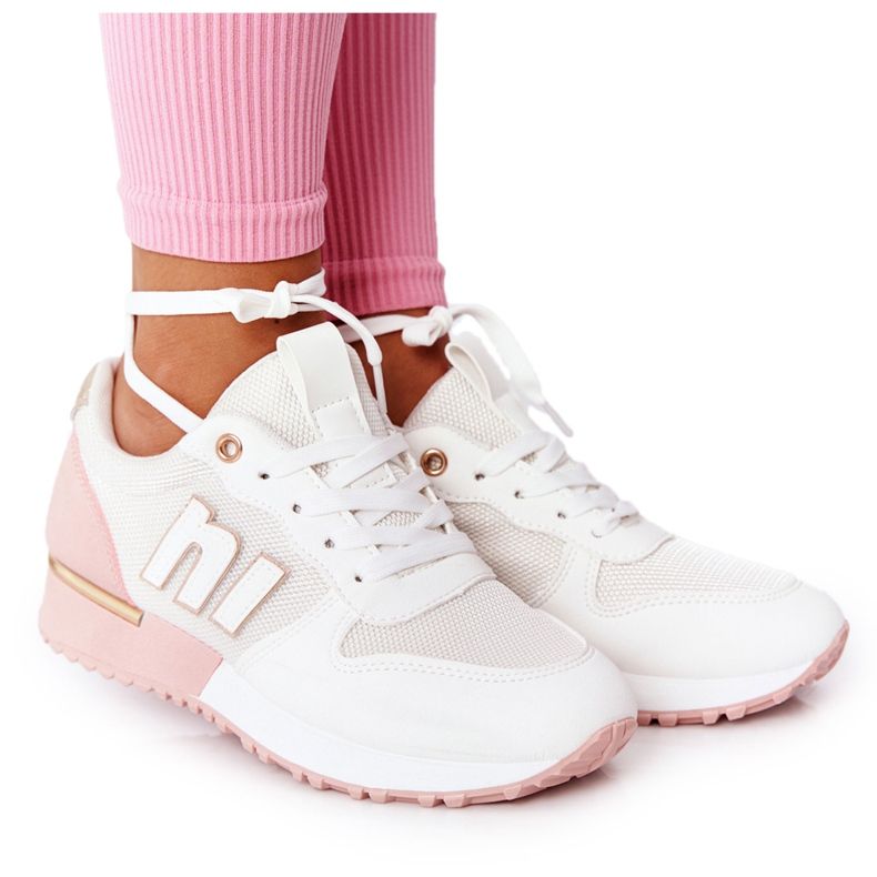 Chaussures de sport femme Sneakers Blanc et Rose Maddie blanche