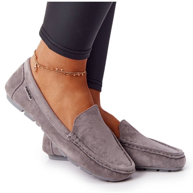 PH1 Mocassins Femme En Daim Gris Saint-Marin PH1 Mocassins Femme En Daim Gris Saint-Marin