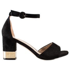 Filippo Sandales à talon décoratif noir