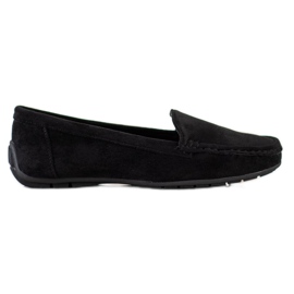 SHELOVET Mocassins en daim noirs le noir