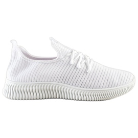 SHELOVET Baskets à enfiler confortables blanc