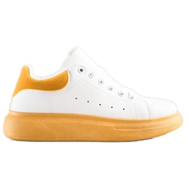 SHELOVET Baskets sur la plate-forme jaune blanc