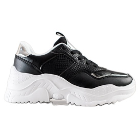 Weide Baskets en cuir écologique à imprimé serpent le noir