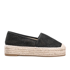 Espadrilles noires sur semelle épaisse Lia le noir