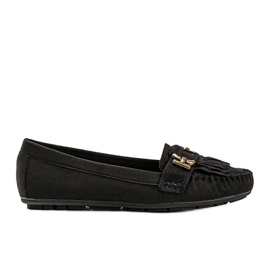 Mocassins en éco-suède noirs de Maia le noir