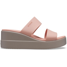 Chaussons Crocs pour femmes Brooklyn Mid Wedge Rose-Beige 206219 6RL Chaussons Crocs pour femmes Brooklyn Mid Wedge Rose-Beige 206219 6RL