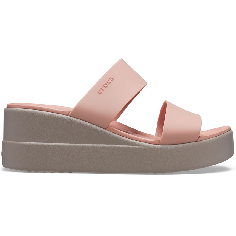 Chaussons Crocs pour femmes Brooklyn Mid Wedge Rose-Beige 206219 6RL Chaussons Crocs pour femmes Brooklyn Mid Wedge Rose-Beige 206219 6RL